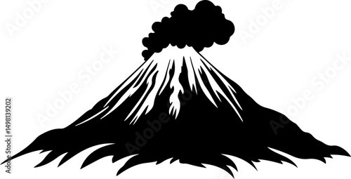 graphic of erupting volcano mountain