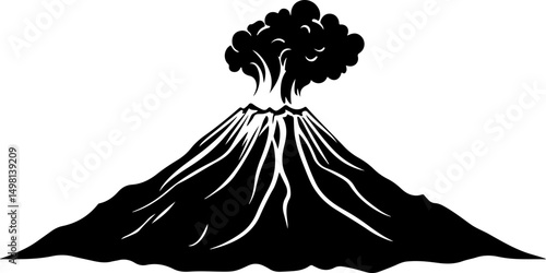 graphic of erupting volcano mountain