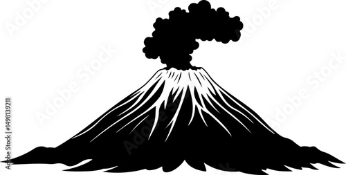 graphic of erupting volcano mountain