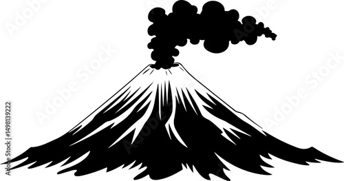 graphic of erupting volcano mountain