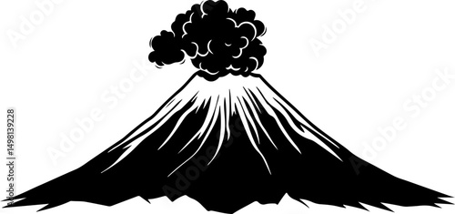graphic of erupting volcano mountain