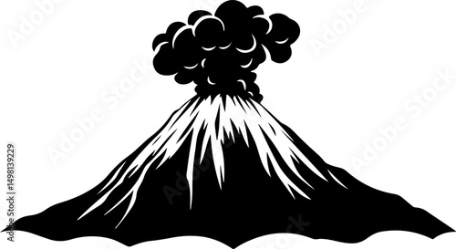 graphic of erupting volcano mountain