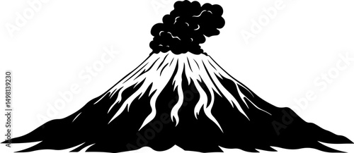 graphic of erupting volcano mountain