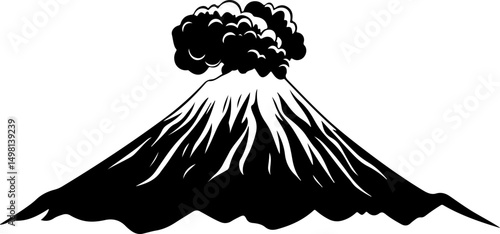graphic of erupting volcano mountain