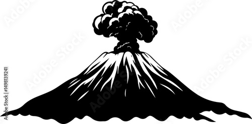 graphic of erupting volcano mountain