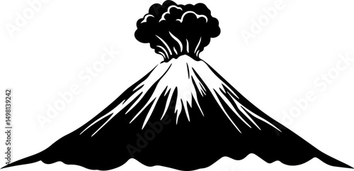 graphic of erupting volcano mountain