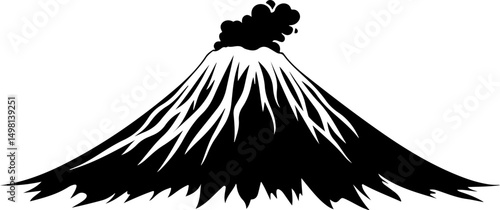 graphic of erupting volcano mountain