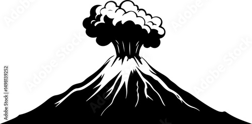 graphic of erupting volcano mountain
