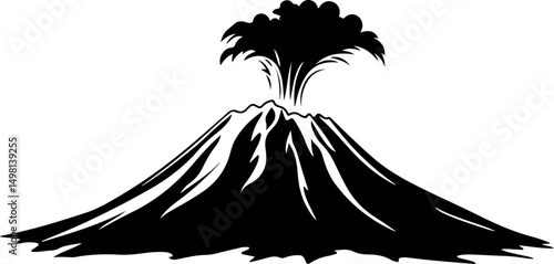 graphic of erupting volcano mountain