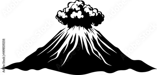 graphic of erupting volcano mountain