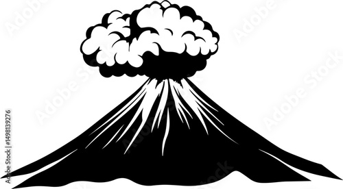 graphic of erupting volcano mountain