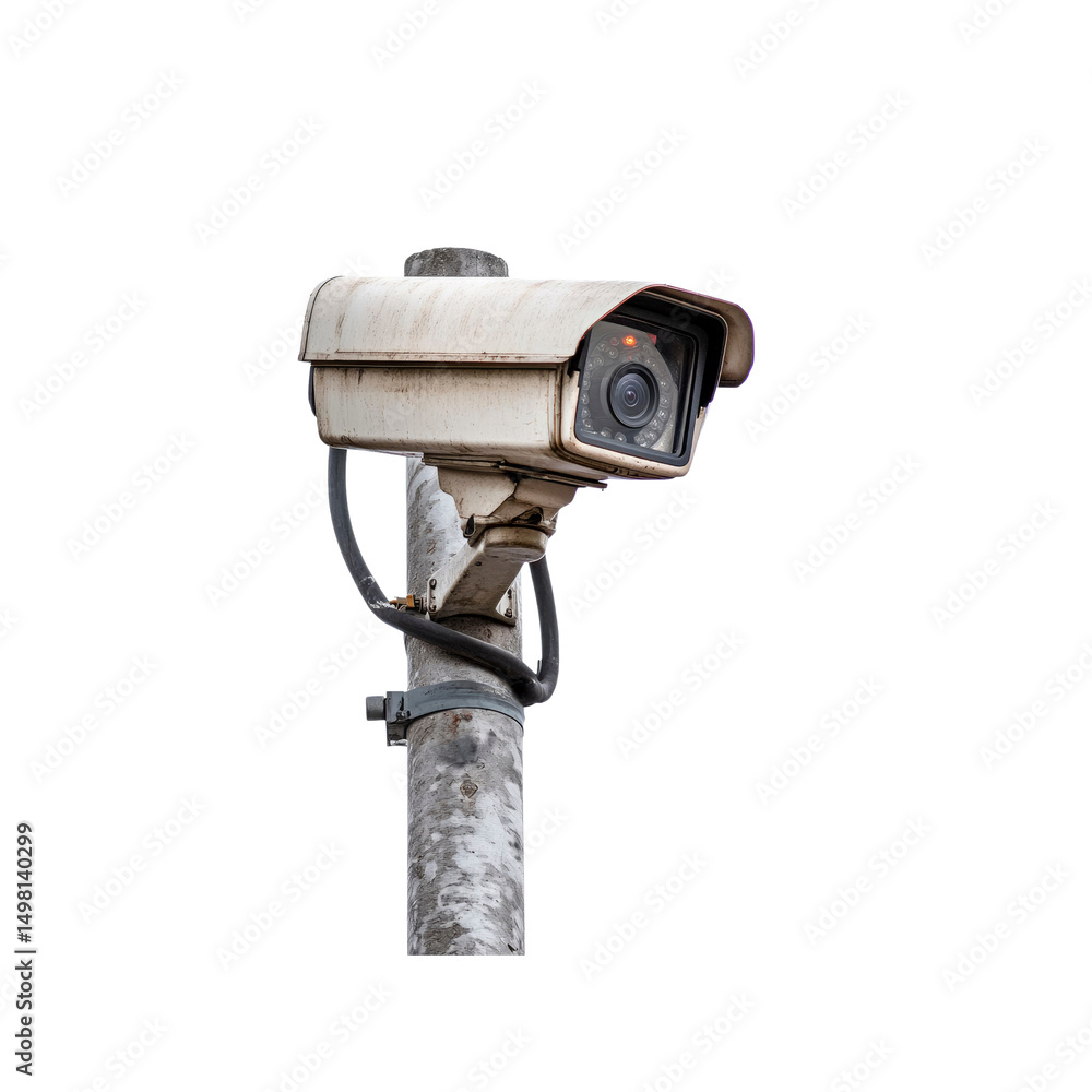 Old Weathered Security Camera on a Pole Old Weathered Security Camera on a Pole