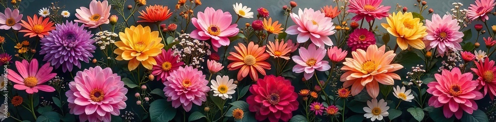 A massive, opulent display of breathtakingly beautiful flowers, overflowing with vibrant colors and lush textures Perfect for luxury, abundance, and springtime themes , summer, spring A massive, opulent display of breathtakingly beautiful flowers, overflowing with vibrant colors and lush textures Perfect for luxury, abundance, and springtime themes , summer, spring