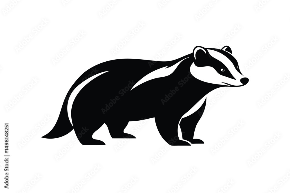 Fototapeta premium silhouette of a badger