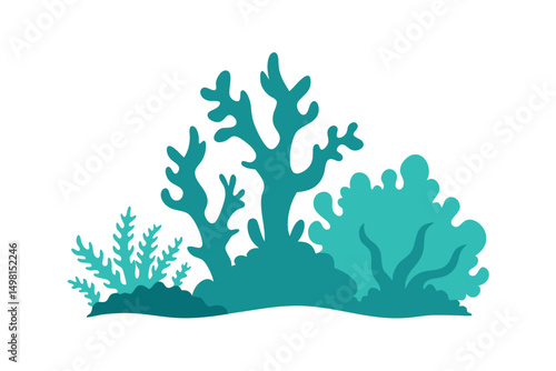 vector illustration of a tree  coral reef vector