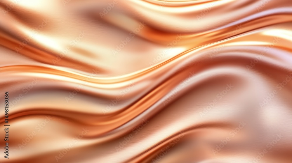 Fototapeta premium Soft Flowing Metallic Fabric with Smooth Waves and Gentle Shimmer