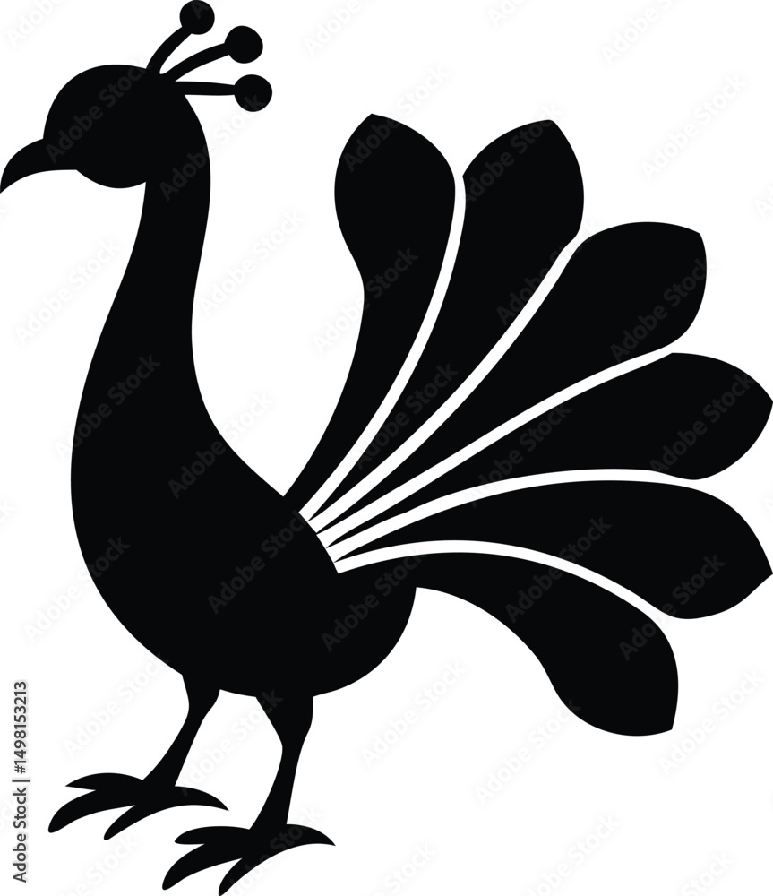 Obraz premium beautiful peacock silhouette