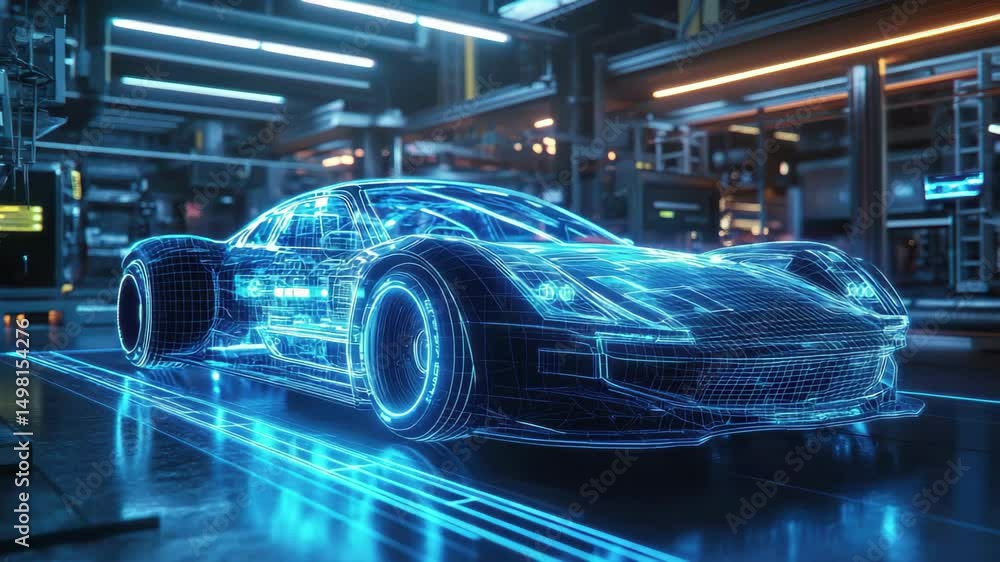 Futuristic car design blueprint showcase neon glow technology automotive innovation concept art Futuristic car design blueprint showcase neon glow technology automotive innovation concept art