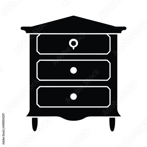 chest of drawers isolated on white
