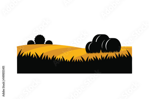 vector illustration of a pumpkin in a field