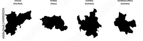 Chaves, Cinfaes, Coimbra, Condeixa-a-Nova outline maps