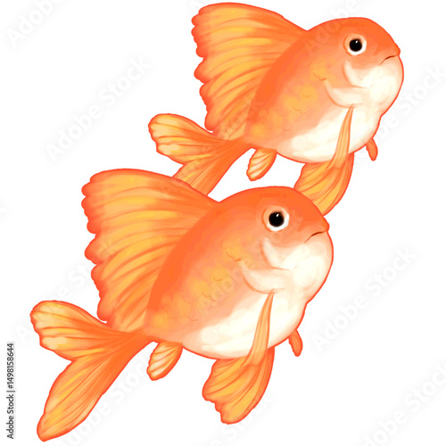 goldfish isolated on white