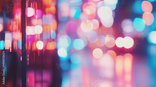 Abstract Colorful Bokeh Background with Blurred Lights and Shapes