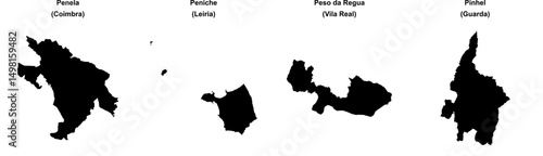 Penela, Peniche, Peso da Regua, Pinhel outline maps