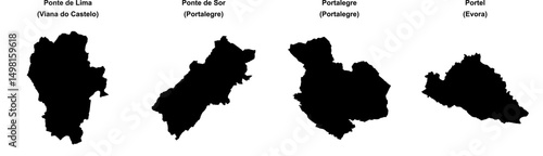 Ponte de Lima, Ponte de Sor, Portalegre, Portel outline maps