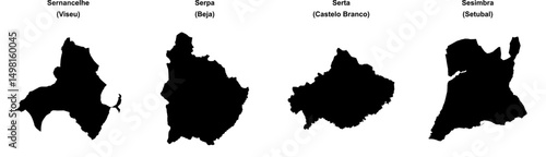 Sernancelhe, Serpa, Serta, Sesimbra outline maps