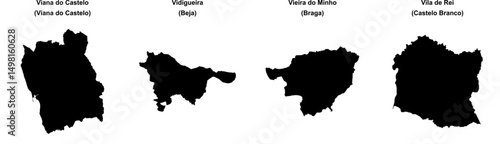 Viana do Castelo, Vidigueira, Vieira do Minho, Vila de Rei outline maps
