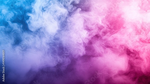 Colorful Smoke Texture in Blue and Pink Hues on Dark Background