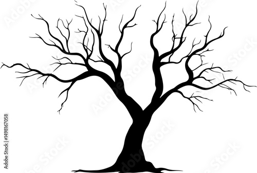 silhouette of bare tree design