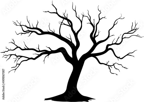 silhouette of bare tree design