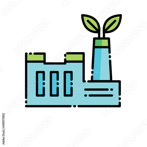 Eco Friendly Industrial Building Illustration