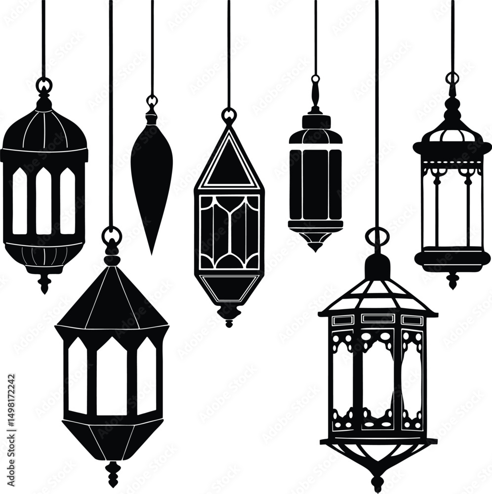 Obraz premium collection of Decorative Lantern Silhouette