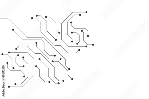 Abstract futuristic circuit board Illustration, Circuit board with various technology elements. Circuit board pattern for technology background. Vector illustration 
