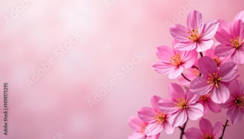 Delicate fuchsia floral pattern, small blossoms on a light background , wallpaper, elegant, pretty
