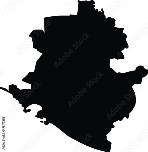 Acapulco de Juárez Mexico silhouette map