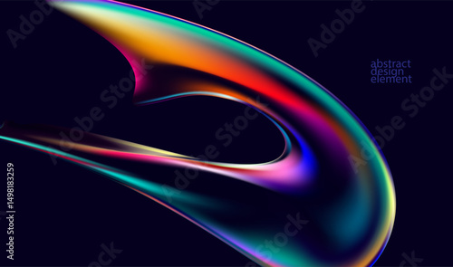 Abstract background of fluid iridescent shape. Elegant vector wallpaper.