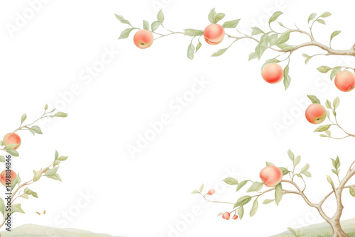 Wallpaper Mural PNG Apple border painting fruit background. Torontodigital.ca