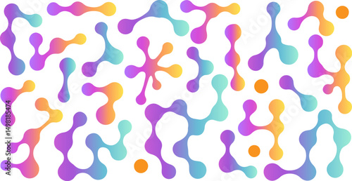 Morphing blob dot set.Connected meta circles for abstract patterns, stickers, badges, posters, and web projects.