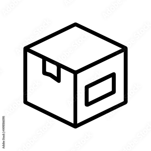 Icon box with label on white background vector
Vector line icon logistics