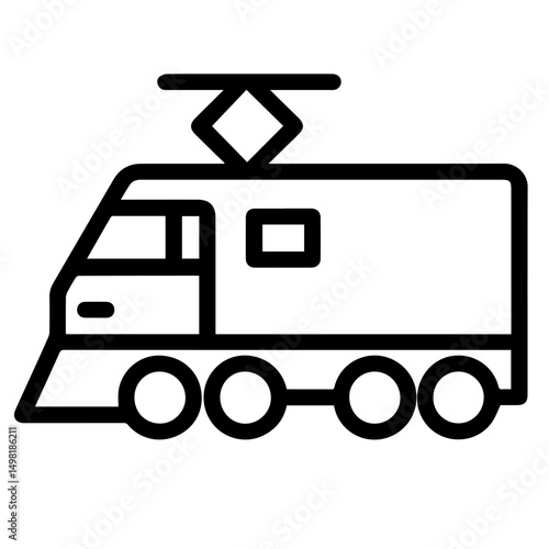 Electric locomotive icon on white background vector
Vector line icon logistics