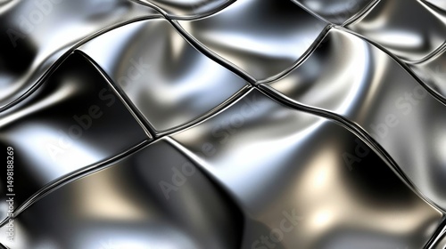 Reflective Metallic Surface with Undulating Waves and Texture
