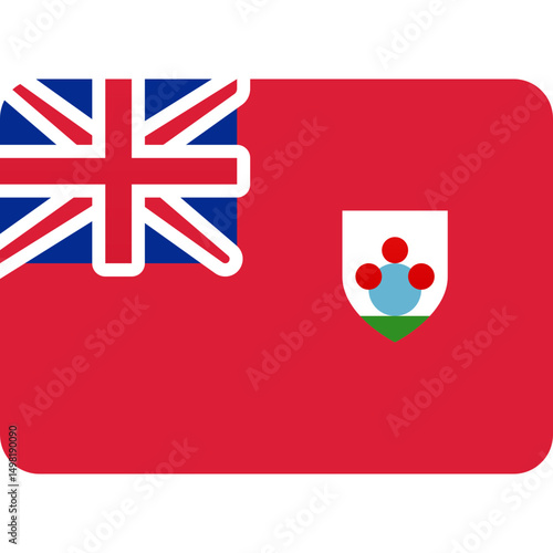 Bermuda Flag Icon – British Red Ensign with Island Emblem Vector