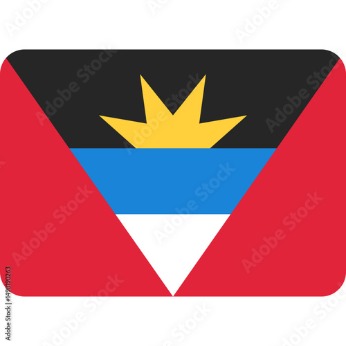 Antigua and Barbuda Flag Icon – Caribbean Island Nation Emblem Vector