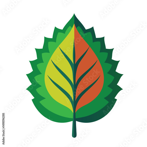 Chestnut leaf vector art illustration. green leaves on white background . Collection of Chestnut leaf  logo, icon vector.