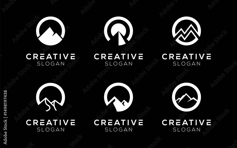 Obraz premium Set of Letter O and Mountain logo design templates. Modern isolated Letter O and Peak design for Nature and Climbing