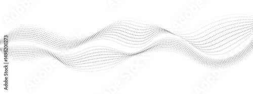 Abstract wave dots line element. Vector wave with blend lines . Curved wavy line, smooth band. Digital frequency track equaliser